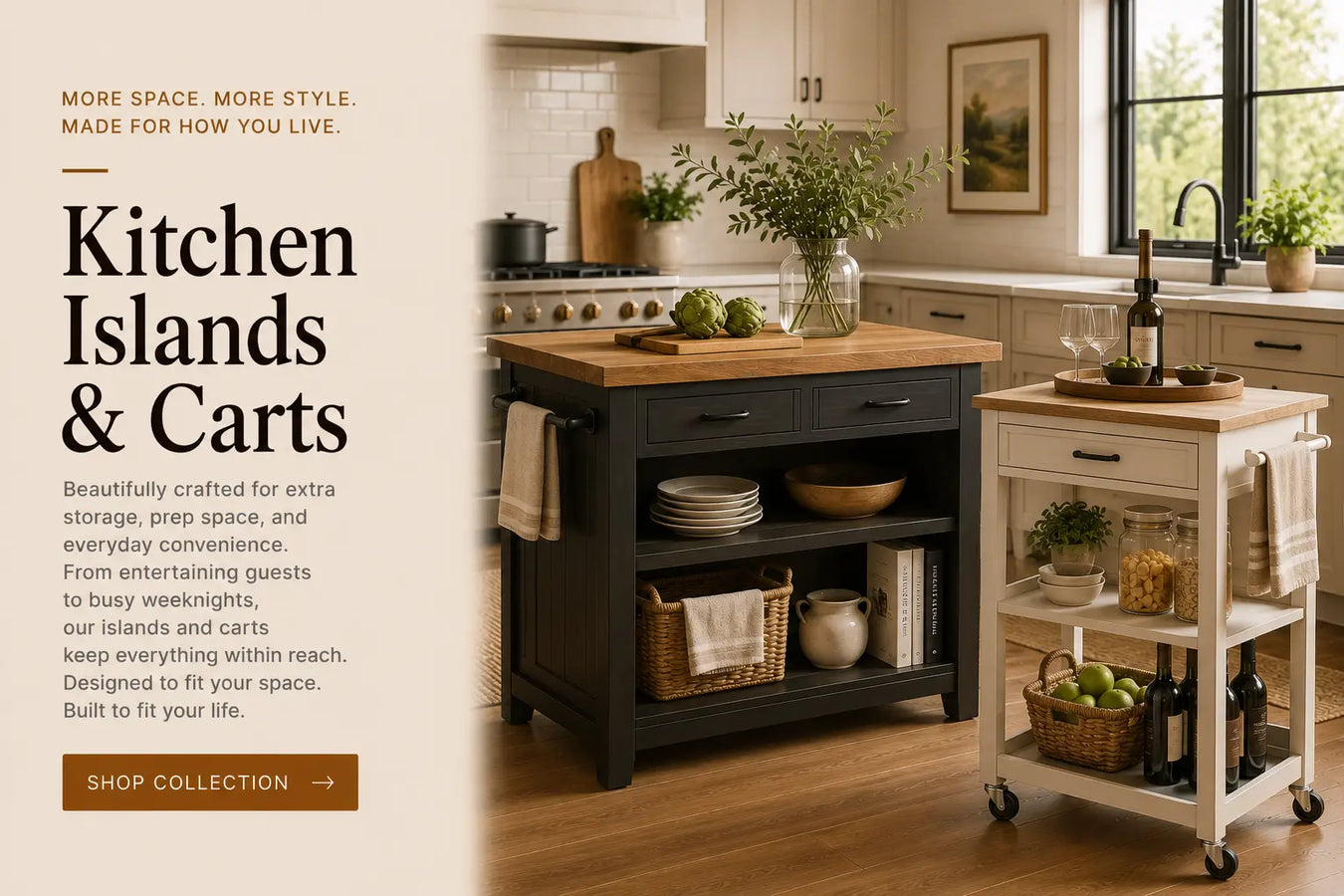 Kitchen Islands & Carts Glass House Furnishings