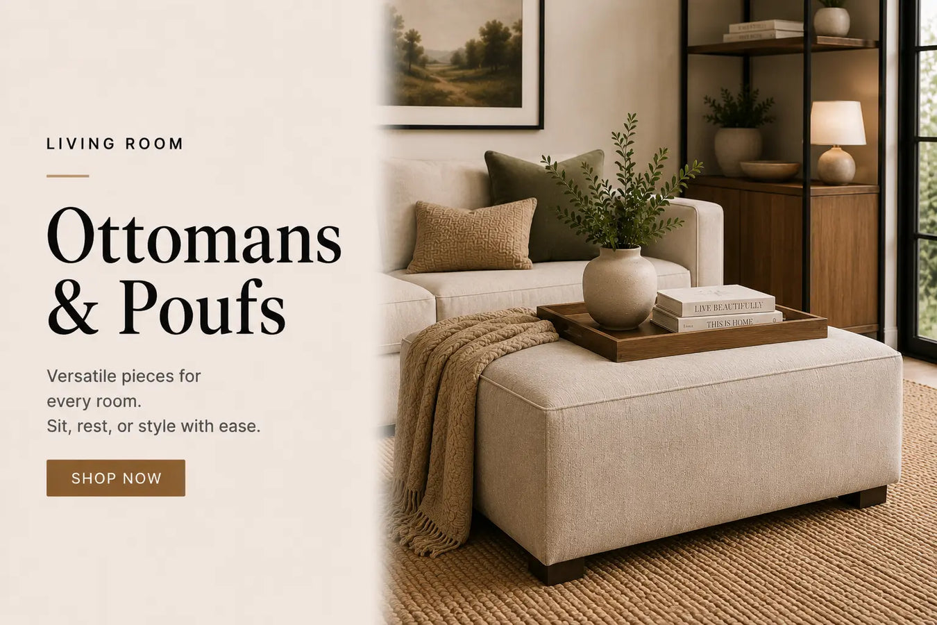 Ottomans & Poufs Glass House Furnishings