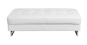Global United Genuine Leather Ottoman Glass House Furnishings