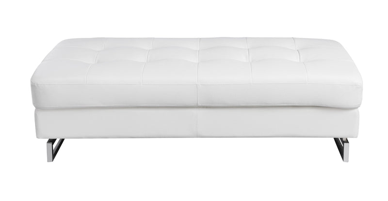 Global United Genuine Leather Ottoman Glass House Furnishings