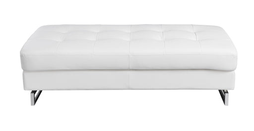 Global United Genuine Leather Ottoman Glass House Furnishings