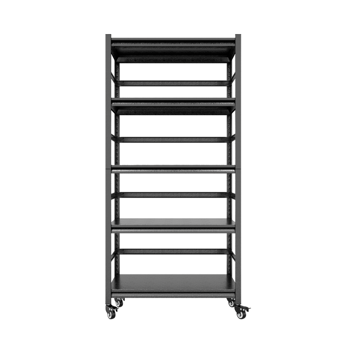 63"H Storage Shelves - Heavy Duty Metal Shelving Unit Adjustable 5-Tier Pantry Shelves with Wheels Load 1750LBS Kitchen Shelf Garage Storage