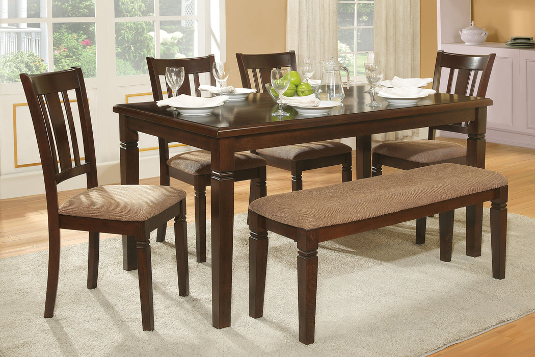 Transitional Style Dining Furniture 1pc Bench Wooden Frame Espresso Finish Fabric Upholstered Seat