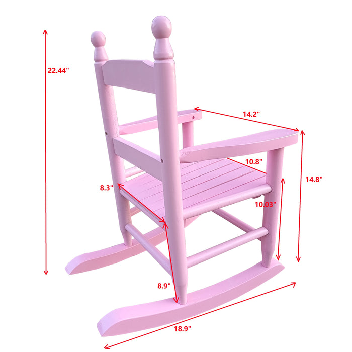 Light Pink Children's Rocking Chair, Indoor/Outdoor, Suitable For Kids, Durable