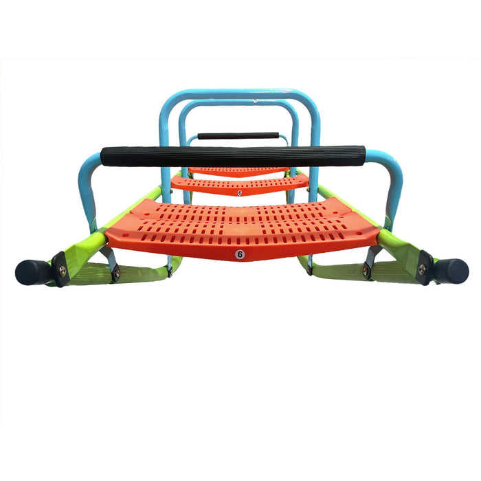 High-Quality Kids Seesaw Plastic Seat Playground Equipment, Cute Baby Plastic Rocker, Outdoor Children Blue and Green Steel Tube, Ages 3+