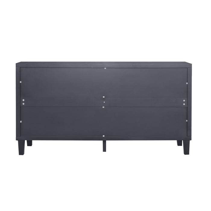 Accent Cabinet 4 Door Wooden Cabinet Sideboard Buffet Server Cabinet Storage Cabinet, for Living Room, Entryway, Hallway, Office, Kitchen and Dining Room, Matte Black