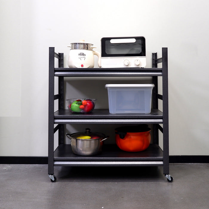 72"H Heavy Duty Storage Shelves Adjustable 5-Tier Metal Shelving Unit with Wheels for 1750LBS Load  Kitchen, Garage, Pantry, and More