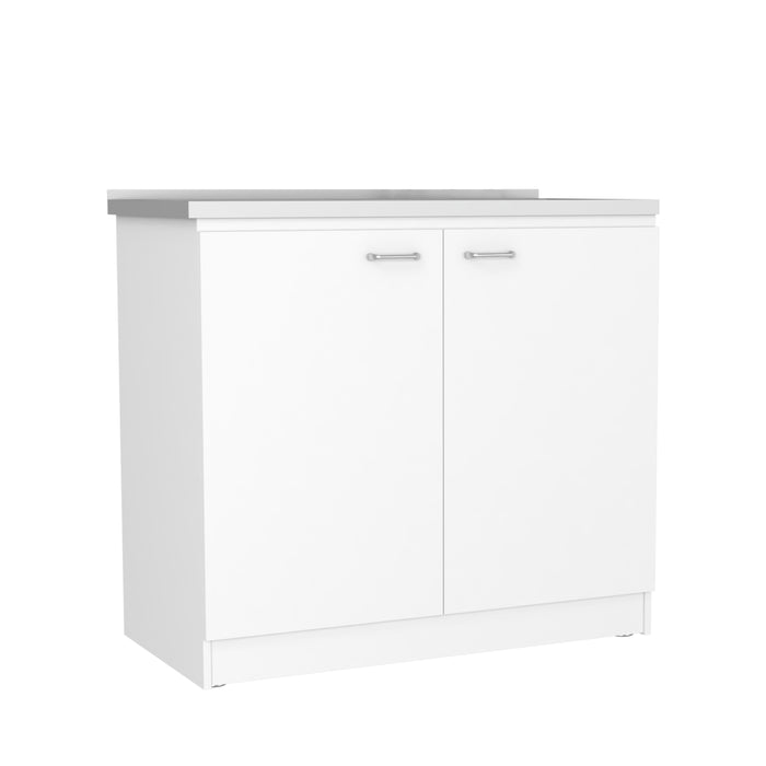 Napoles Utility Sink With Cabinet, Double Door, One Shelf -White