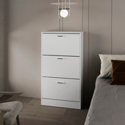 Pieces White Slim Flip-Down Shoe Cabinet Glass House Furnishings