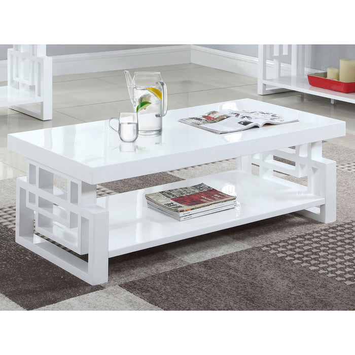 High Glossy White Rectangular Coffee Table