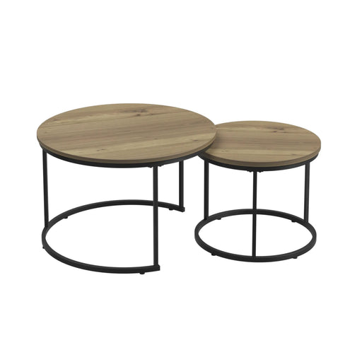 Nesting Round Industrial Coffee Table | Glass House Furnishings