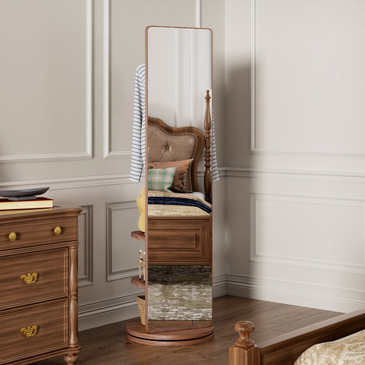 Monroe Walnut Rotating Full-Length Mirror | Glass House Furnishings