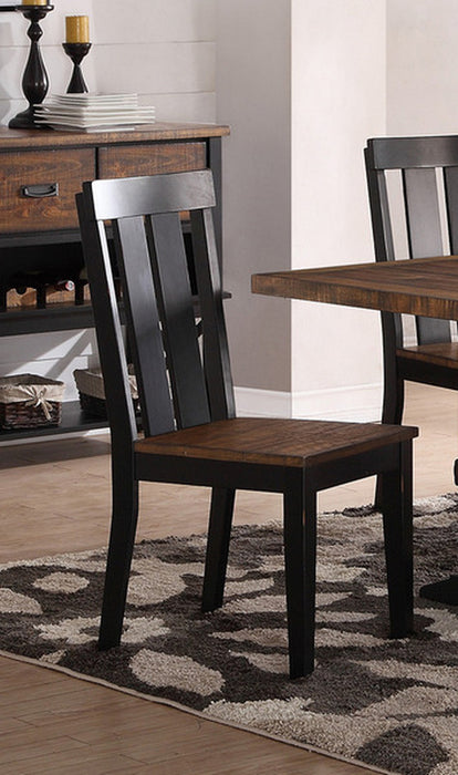 Natural Solid wood Dark Brown hues Set of 2 Chairs Dining Room Seatings Chair