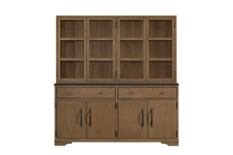 2 Piece Cabinet (Hutch and Buffet) - Almond Glass House Furnishings