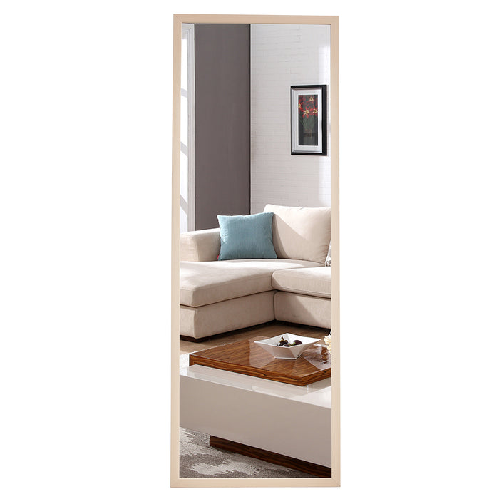 Third generation packaging upgrade, thickened border, light oak solid wood frame full length mirror, dressing mirror, bedroom entrance, decorative mirror, clothing store, mirror.65"*22.8"