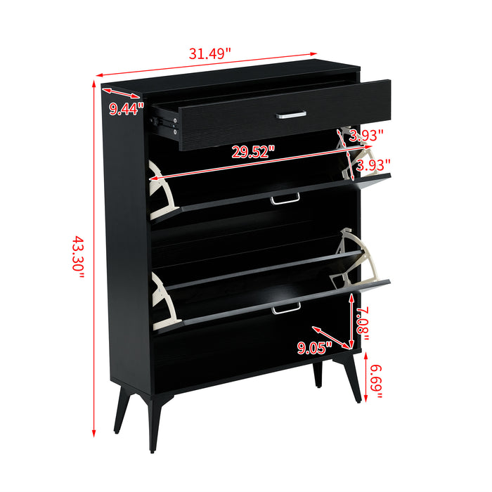 Shoe Cabinet , Shoe storage shelves, Black