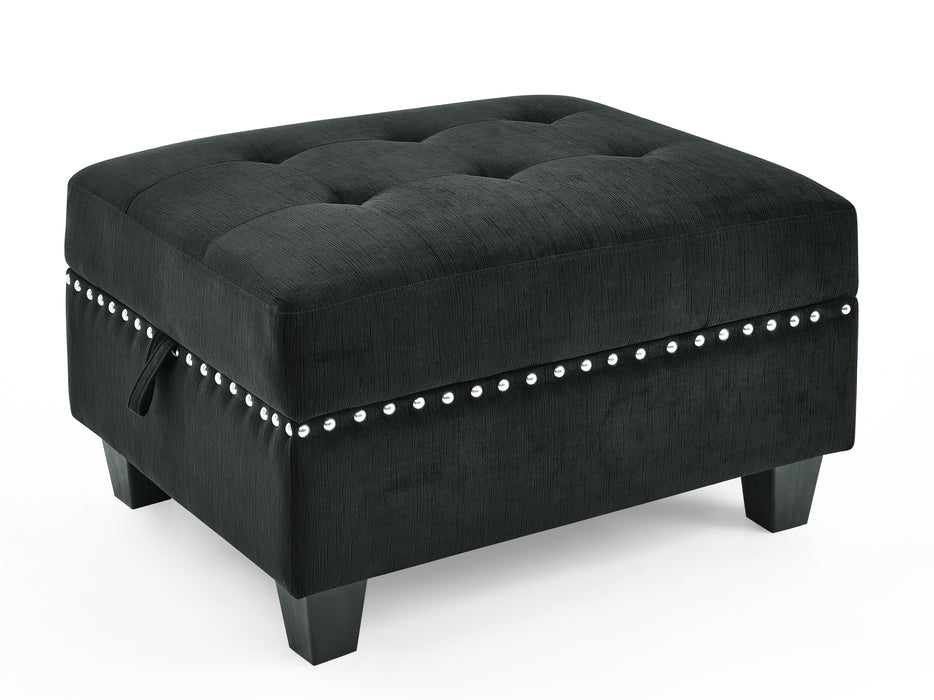 U-Shape Modular Sectional Sofa, DIY Combination Set - Includes 2 Single Chairs, 2 Corners, 2 Ottomans - Black Velvet