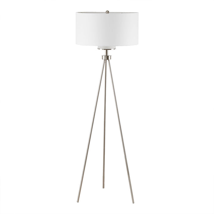 Pacific Tripod Metal Tripod Floor Lamp with Glass Shade