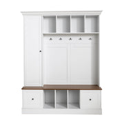Walden Farmhouse Hall Tree with Shoe Storage and Drawers Glass House Furnishings
