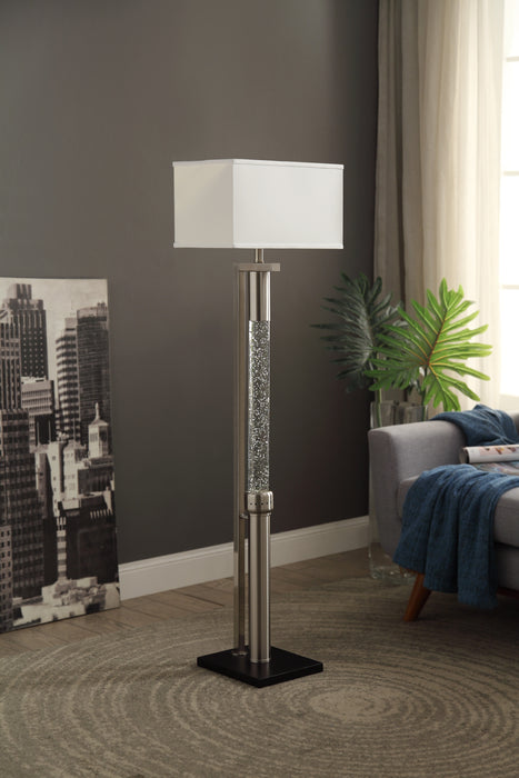 Luxurious Water Dancing Light Floor Lamp 1pc Satin Nickel Finish Metal Sparkling Decorative Designer Lamp Living Room Lamp