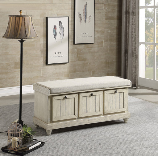 Avery White Flip Bench | Glass House Furnishings