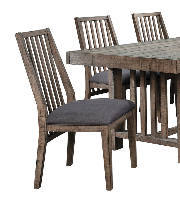 2-Piece Wooden Side Chairs with Padded Fabric-Covered Seats, Natural Weathering Look - Dining Room Furniture