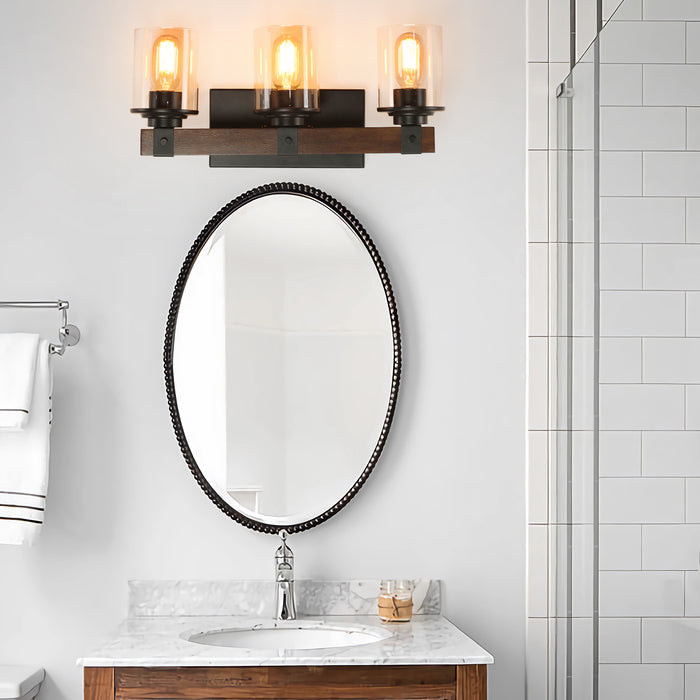 3-Light Rustic Farmhouse Bathroom Vanity Sconce Fixture