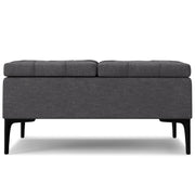 Laura Slate Gray Linen-Look Lift-Top Storage Ottoman Glass House Furnishings