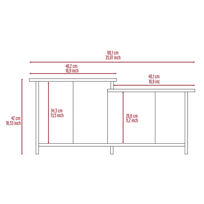 Wema Coffee Table with Lower Open Shelf - Espresso