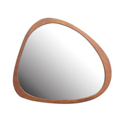 Monroe Walnut Asymmetrical Solid Wood Wall Mirror Glass House Furnishings