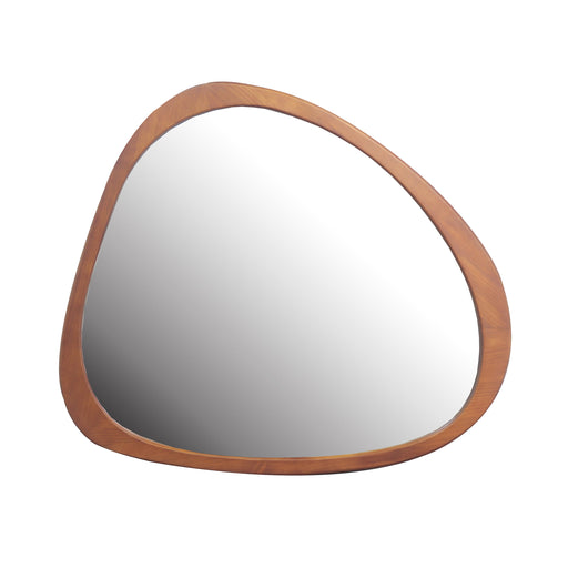 Monroe Walnut Asymmetrical Wood Wall Mirror | Glass House Furnishings