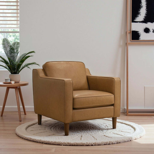 Cooper Tan Leather Lounge Chair | Glass House Furnishings