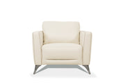 Malaga Cream Leather Chair (Assembled) Glass House Furnishings
