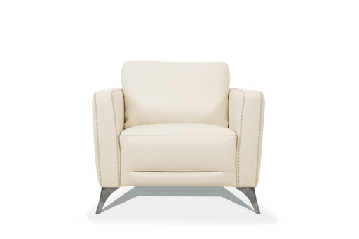 Malaga Cream Leather Chair | Glass House Furnishings