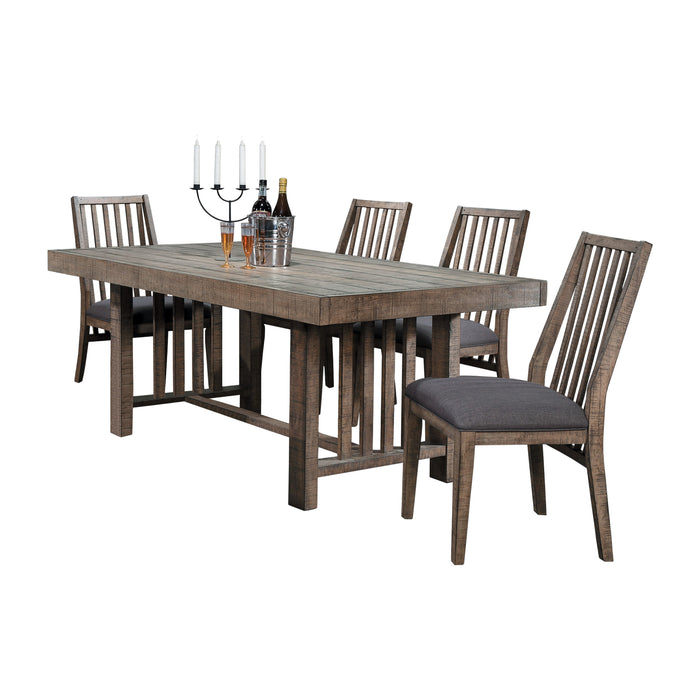 2-Piece Wooden Side Chairs with Padded Fabric-Covered Seats, Natural Weathering Look - Dining Room Furniture