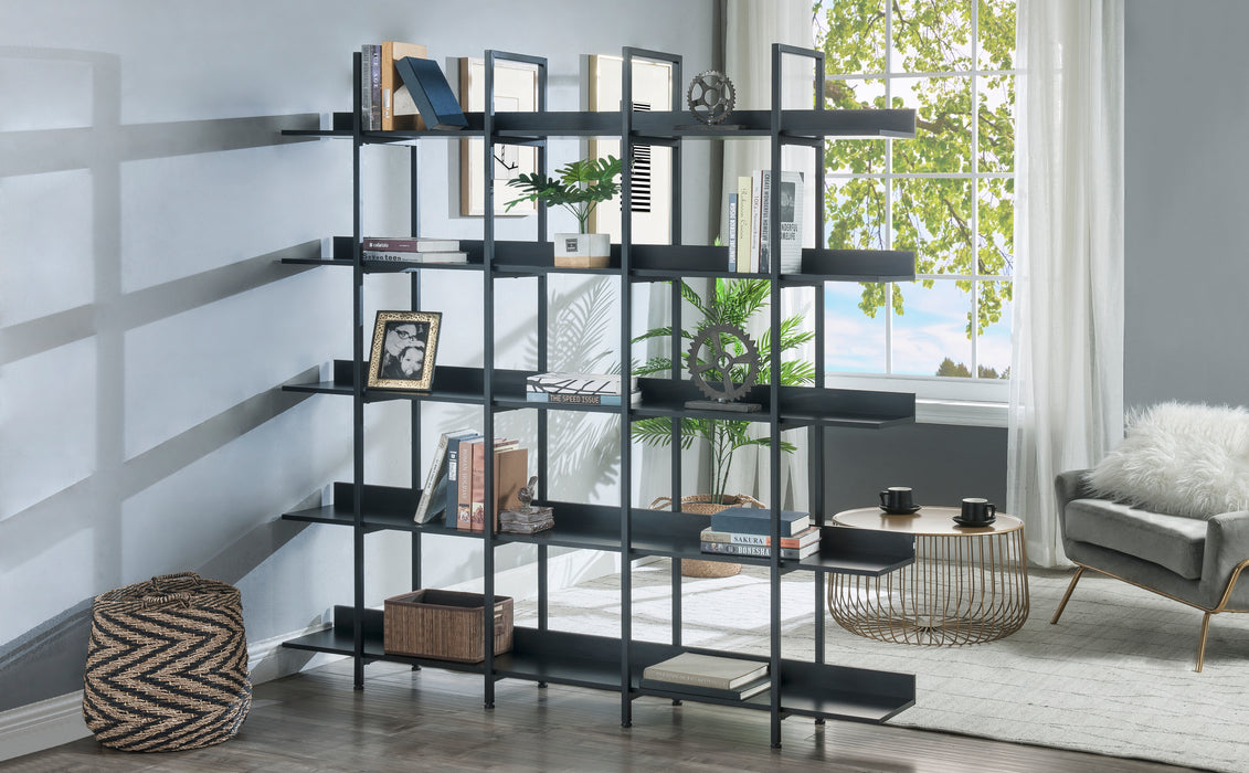 [VIDEO] 5 Tier Bookcase Home Office Open Bookshelf, Vintage Industrial Style Shelf with Metal Frame, MDF Board