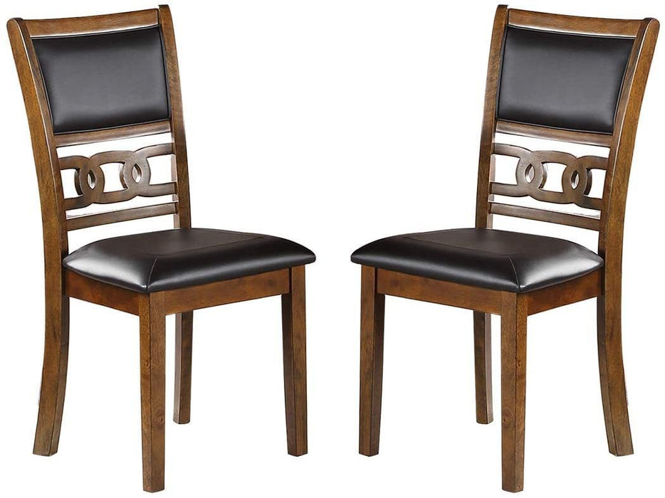 Dining Room Furniture Walnut Finish Set of 2 Side Chairs Cushion Seats Unique Back Kitchen Breakfast Chairs