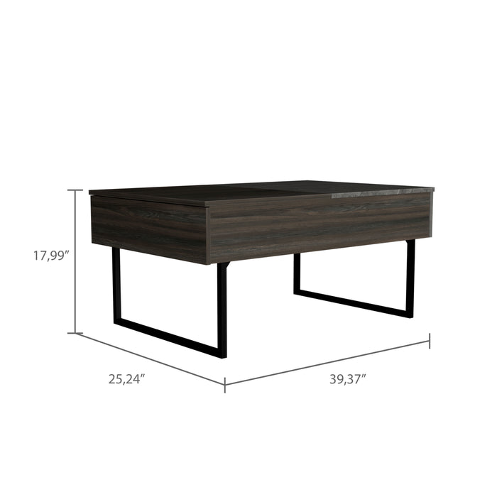 Espresso/Onyx Lift Top Coffee Table With Two Legs & One Drawer