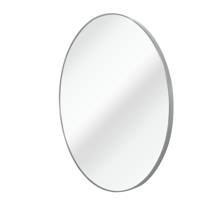 Silver 42 Inch Metal Round Bathroom Mirror