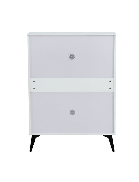 Shoe Cabinet , Shoe storage shelves, metal leg, White