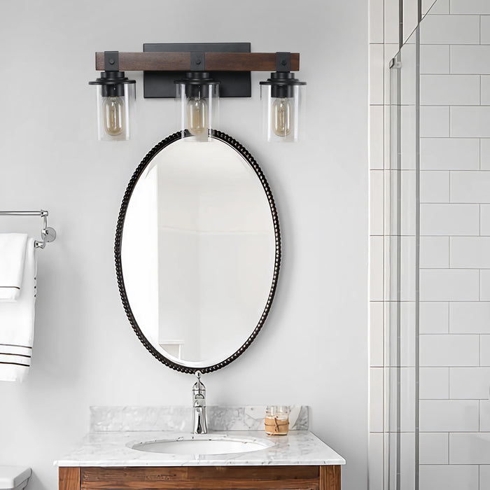 3-Light Rustic Farmhouse Bathroom Vanity Sconce Fixture