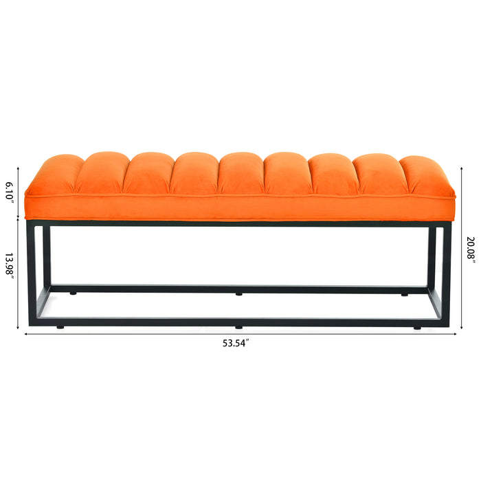 Metal Base Upholstered Bench for Bedroom for Entryway