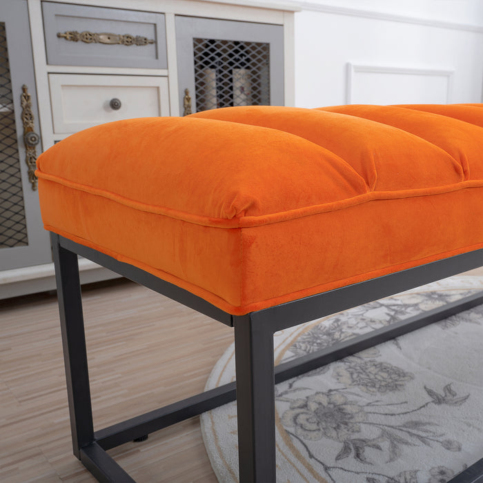 Metal Base Upholstered Bench for Bedroom for Entryway