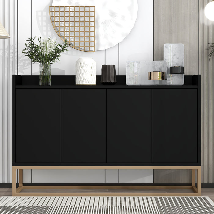 TREXM Modern Sideboard Elegant Buffet Cabinet with Large Storage Space for Dining Room, Entryway (Black)