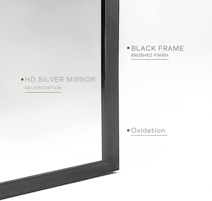 Black 24*36IN Metal Arch mirror