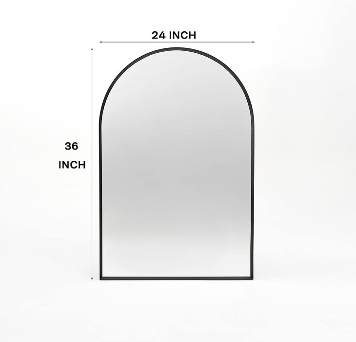 Black 24*36IN Metal Arch mirror