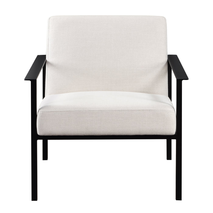 Millie Oatmeal White Stationary Metal Accent Chair