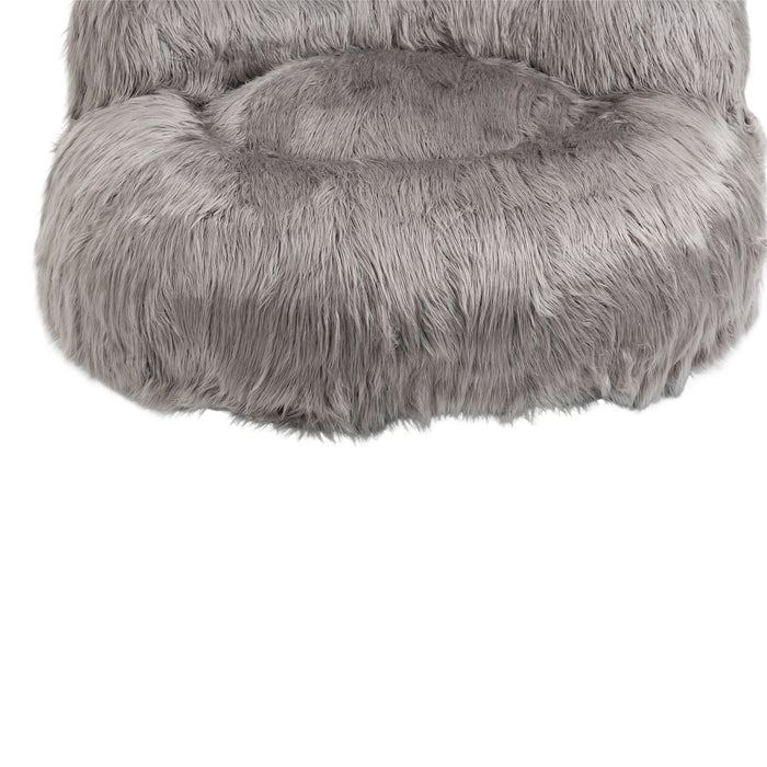 COOLMORE Bean Bag Chair Faux fur Lazy Sofa /Footstool Durable Comfort Lounger High Back Bean Bag Chair Couch for Adults and Kids, Indoor