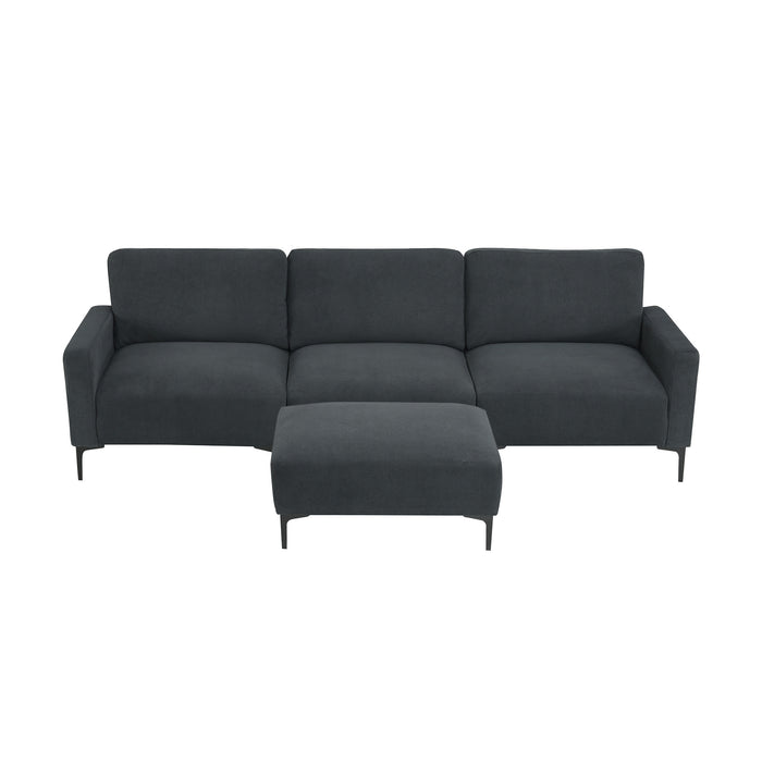 [VIDEO provided] [New] 103.5*59" Modern L-shaped Sectional Sofa, 4-seat Velvet Fabric Couch Set with Convertible Ottoman,Freely Combinable Sofa for Living Room, Apartment, Office,Apartment,2 Colors