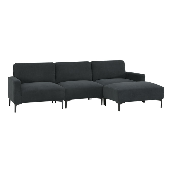 [VIDEO provided] [New] 103.5*59" Modern L-shaped Sectional Sofa, 4-seat Velvet Fabric Couch Set with Convertible Ottoman,Freely Combinable Sofa for Living Room, Apartment, Office,Apartment,2 Colors